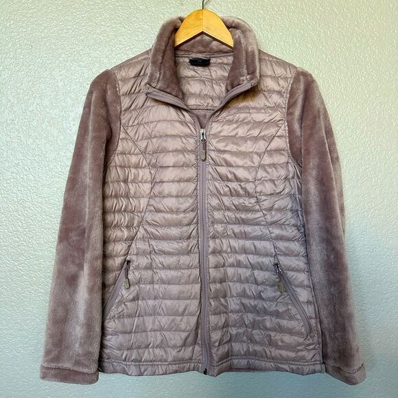 32 Degrees Heat Plush Dusty Rose Pink Velvet Zip Jacket S - Picture 1 of 3